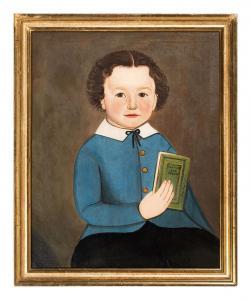 KENNEDY William W. 1817-1870,Portrait of a Boy Holding a Book,1846,Hindman US 2024-03-14