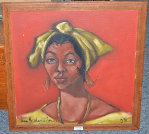 KENNETH Abendana Spencer 1929-2005,Jamaican Portrait of a lady,1963,Tennant's GB 2019-02-01