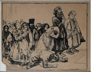 KENNINGTON Eric Henri 1888-1960,Study of Russian peasants praying,Woolley & Wallis GB 2023-12-13