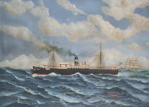 KENNIS CHARLES 1900-1900,The steamer ’’Bessel’’ and threemaster,1931,Bernaerts BE 2010-06-21