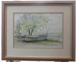 KENTON PAUL 1968,Fishing boat on river bank,Chilcotts GB 2022-10-15