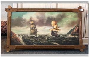 KENTSCH Edmund,Sailing ships in a choppy sea in full sail,Gerrards GB 2015-08-20