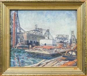 KENYON Haidee 1876-1944,Waterfront Scene (San Diego),1938,Clars Auction Gallery US 2019-08-10