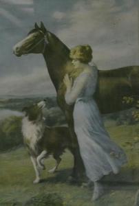 KENYON Zula,Young Lady with Horse and Collie,Gilding's GB 2015-10-27