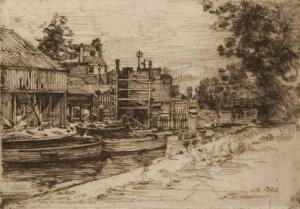 KEPPIE JOHN 1862-1945,Canal scene,1922,Burstow and Hewett GB 2009-10-21