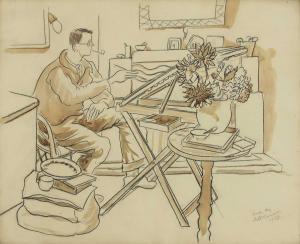 KERMODE William 1895-1957,Artist in his studio,1958,Sworders GB 2022-02-13