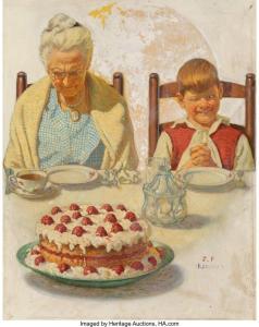 KERNAN JOSEPH FRANCIS 1878-1958,Saying Grace Before Dessert,Heritage US 2023-06-16
