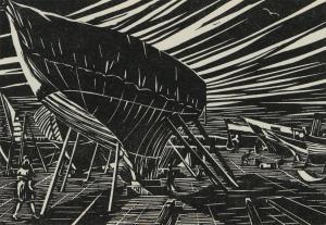 KERNOFF Harry Aaron 1900-1974,YACHTS IN THE YARD,Ross's Auctioneers and values IE 2024-04-17
