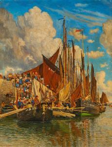 KERR George Cochran 1876-1906,Ships at the Quay Wall,Van Ham DE 2023-05-15