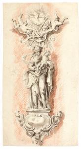 KERRICX Willem 1652-1719,STUDY FOR A PILLAR STATUE OF THE VIRGIN AND CHILD ,Sotheby's GB 2020-06-11