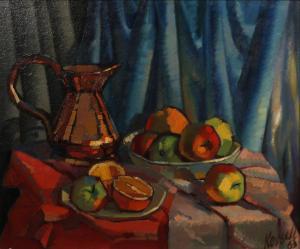 KESSELL James Everett 1915-1978,still life of fruit and a copper jug,1963,Mallams GB 2017-11-30