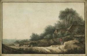 KESSELSTADT Franz Ludwig Graf von 1753-1841,Hügelige Landschaft mit einer Zie,1778,Galerie Bassenge 2007-11-30