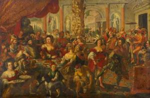 KESSLER Stephan 1622-1700,Allegory of the rich man and poor Lazarus.,Galerie Koller CH 2019-09-27