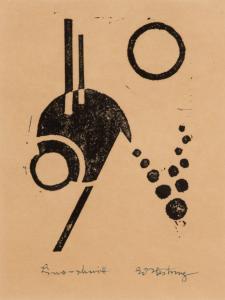 KESTING Edmund,Komposition mit zwei Kreisen und helmartiger Form,1927,Ahrenshoop 2023-12-30