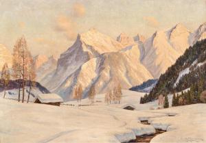 KETTEMANN Erwin 1897-1971,Winterabend bei Leutschach/Tirol mit Karwendel,Palais Dorotheum 2023-12-12