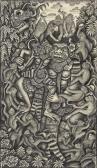 KETUT Suweta 1967,Ramayana, Hanuman Kills Kumbakarna,1970,Borobudur ID 2011-10-22