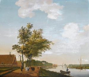KEUN Hendrik Keune 1738-1788,An extensive river landscape with a drover and his,Bonhams 2011-04-13