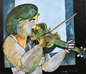 KEY Geoffrey 1941,Window Violin,2007,Peter Wilson GB 2024-03-28