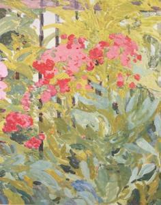 KEY Mabel 1874-1926,GARDEN GATE WITH FLOWERS,1917,Sloans & Kenyon US 2009-11-13