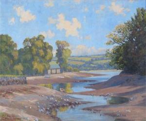 KEY Ted 1912,River landscape,1927,Woolley & Wallis GB 2007-07-16