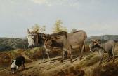 KEYL Friedrich Wilhelm,Donkeys on a moorland track, a dog in the foregrou,1855,Bonhams 2004-07-28