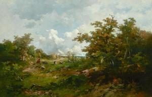 KEYMEULEN Emile 1840-1882,A landscape with a shepherd and his family and flo,1880,Bonhams 2019-11-18