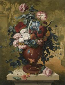 KEYSE Thomas 1720-1800,Roses, irises and other flowers in an urn,1799,Bonhams GB 2015-11-04