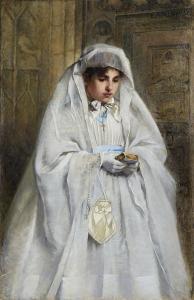 KEYSER Elisabeth 1851-1898,En konfirmand i Normandie,1886,Stockholms Auktionsverket SE 2018-06-05