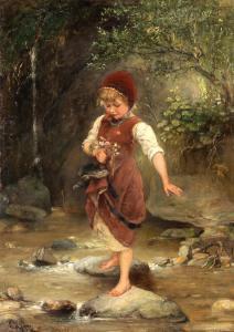 KEYSER Emil 1846-1923,Over the steppingstones,1884,Bonhams GB 2022-11-22