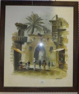 KHALID Al Jadir 1924-1990,Arab street scene,Moore Allen & Innocent GB 2013-03-15