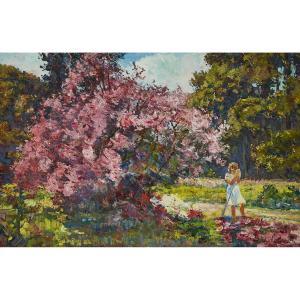 KHAMIN Dimitri 1945-1996,PINK FLOWERING TREE,Waddington's CA 2017-02-25