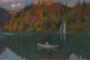 KHARITONOV Nikolai Vasilievich 1880-1944,Boating on the Autumn Lake,MacDougall's GB 2018-11-29