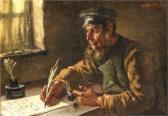 Khayll A,Briefschrijvende man met tabakspijp,1880,Twents Veilinghuis NL 2017-07-14