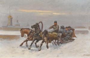KHOLODKOV N 1800-1900,Russische Winterlandschaft mit Troika,Dobiaschofsky CH 2010-11-10