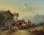 KHOOR Jozsef 1817-1880,An der Tränke oberhalb eines Alpensees,Palais Dorotheum AT 2012-11-20
