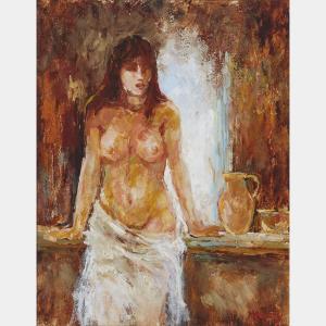 KHOURY Michael 1950,Nude At A Window With Pitcher,Waddington's CA 2017-03-11