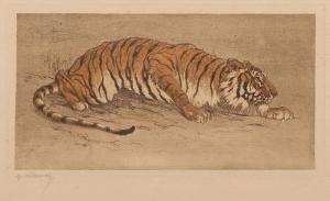 KHRNER Georg Heinrich 1875,Tiger auf der Lauer,1940,Wendl DE 2017-03-02
