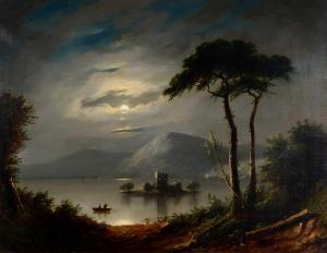 KIDD Joseph Bartholomew,A lake with a castle on an island by moonlight,Anderson & Garland 2019-09-03