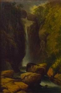 KIDD Joseph Bartholomew 1808-1899,River scene depicting a high waterfall,Tennant's GB 2022-01-08
