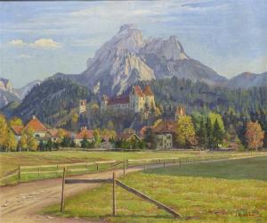 KIDERLIN Johanna 1900-1900,Ansicht von Füssen mit dem Hohen Schloss,Georg Rehm DE 2016-06-30