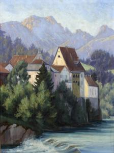 KIDERLIN Johanna 1900-1900,Dorf im Gebirge (bei Füssen),DAWO Auktionen DE 2013-09-25