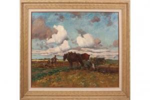 KIEDERICH Ludwig 1885-1929,farmworkers with horse carts,Twents Veilinghuis NL 2015-07-03