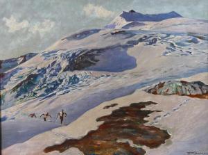 KIENMAYER Franz 1886-1963,Schneeschuhfahrer im Gebirge,Mehlis DE 2020-05-28