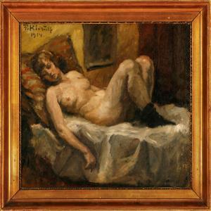 KIERULF Frode 1889-1963,Naked woman in a bed,1914,Bruun Rasmussen DK 2009-06-22