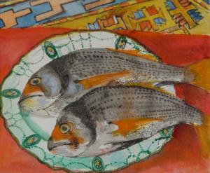 KIGGELL P,Still life of fish on a plate,Mallams GB 2011-09-10