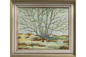 KIHLSTROM Theofil,Landscape with tree,Twents Veilinghuis NL 2015-04-10