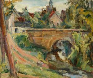 KIKOINE Michel 1892-1968,Le petit pont, Annay-sur-Serein,c.1930,Millon & Associés FR 2024-04-23