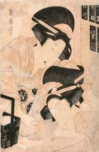 KIKUMARO KITAGAWA,Oban tate-e, deux geisha, l'une endormie sur les g,Beaussant-Lefèvre 2021-12-03