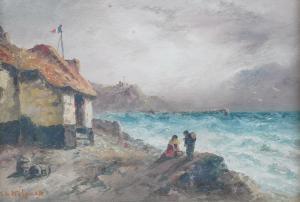 KILPACK Sarah Louise 1840-1909,Figures on a rocky coastline,Bellmans Fine Art Auctioneers 2024-02-19