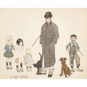 KILVERT B. Cory 1881-1946,Man and Children,1904,Rago Arts and Auction Center US 2019-05-04